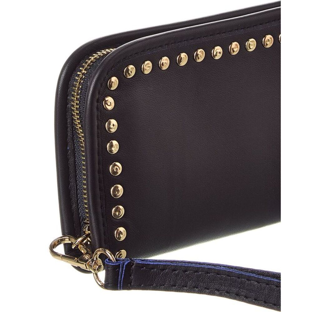 Persaman New York Leona Studded Leather Wallet, Blue - Picture 3 of 4